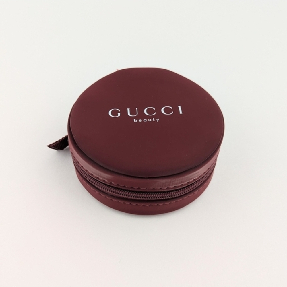 Gucci Burgundy Round Zip Beauty Case